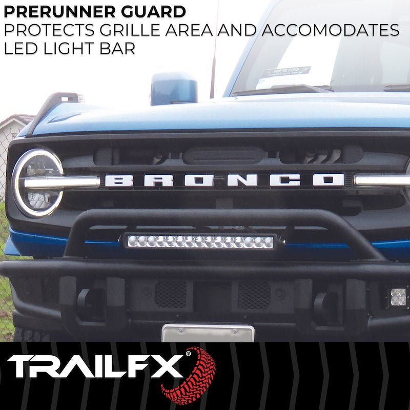 TrailFX Pre - Runner Full Width Tubular Front Bumper - 2021+ Ford Bronco offroad accessory | Iron Ridge Offroad