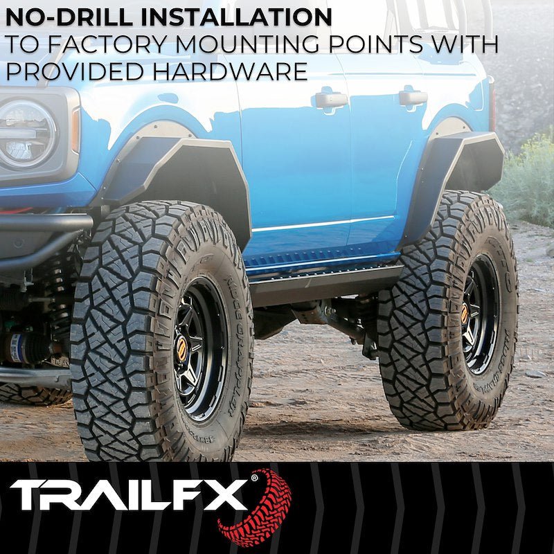 TrailFX Rear Angled Fender Flares - 2021+ Ford Bronco 4DR offroad accessory | Iron Ridge Offroad