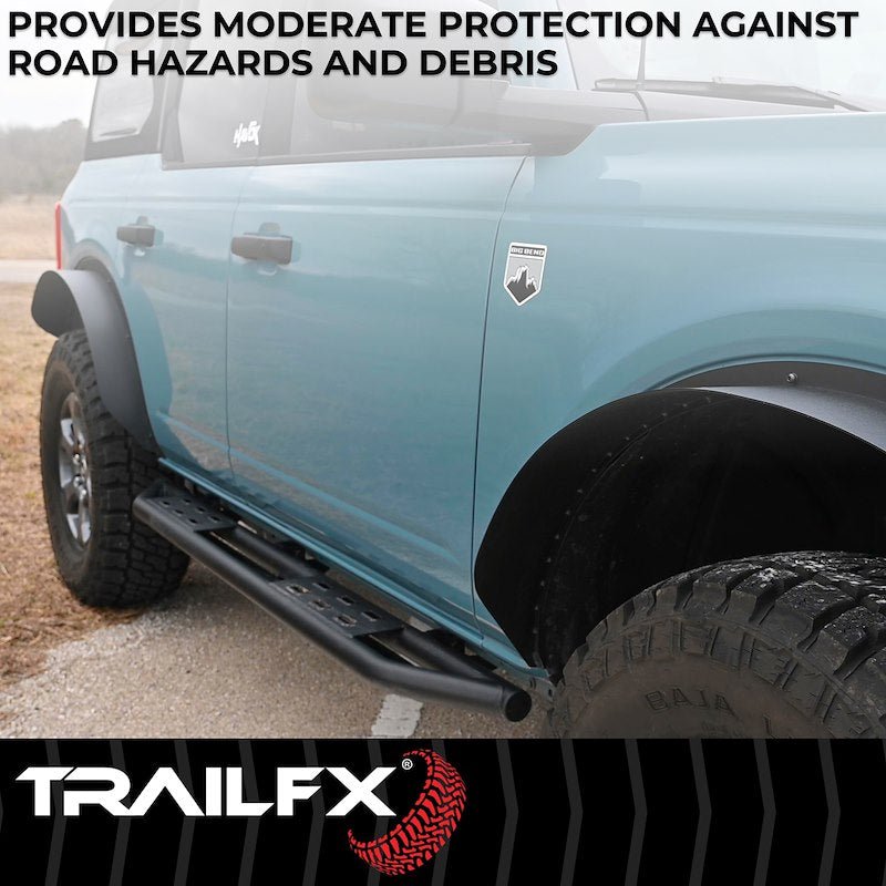 TrailFX Rocker Guard Rock Sliders - 2021+ Ford Bronco 4DR offroad accessory | Iron Ridge Offroad