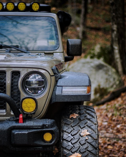 TYRI Off-Road Lighting D8 3.1 in LED Fog Light Kit | Jeep Wrangler 2018-26 (PLU-043-1) LED offroad accessory | Iron Ridge Offroad