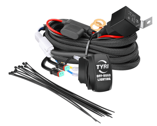TYRI Off-Road Relay Wiring Harness With Switch for Cowl or Front Bumper offroad accessory | Iron Ridge Offroad