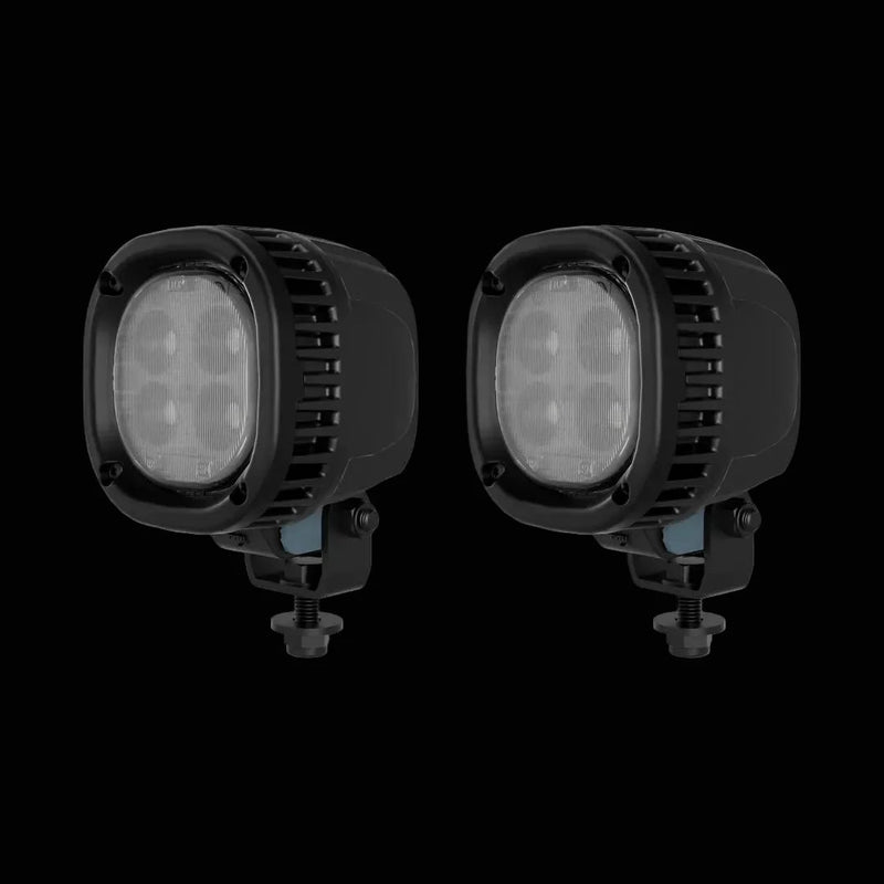 TYRI Off-Roading Lightign 4 in 1010 Round LED Driving Light Pair w/ Amber Lens Covers & Pigtails | Universal (CLK-103-1) LED offroad accessory | Iron Ridge Offroad
