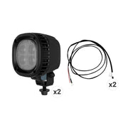 TYRI Off-Roading Lightign 4 in 1010 Round LED Driving Light Pair w/ Amber Lens Covers & Pigtails | Universal (CLK-103-1) LED offroad accessory | Iron Ridge Offroad