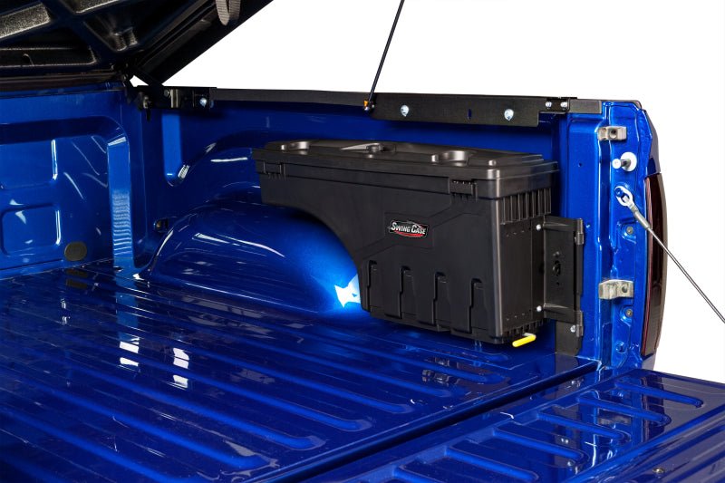 UnderCover 2019+ Ford Ranger Drivers Side Swing Case - Black Smooth Truck Bed Accessories offroad accessory | Iron Ridge Offroad