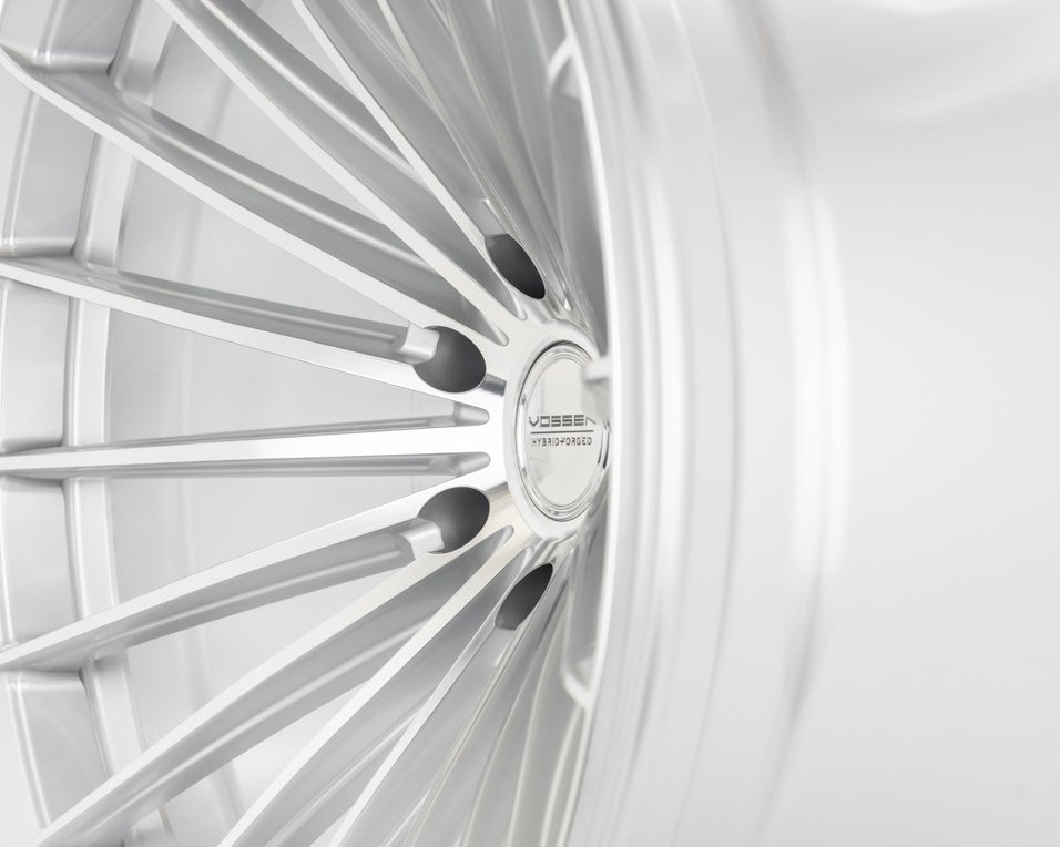 Vossen HFX - 4 Silver Polished 22x9.5 ET20 Offset 6x139.7 Bolt Pattern Deep Concave Wheels offroad accessory | Iron Ridge Offroad