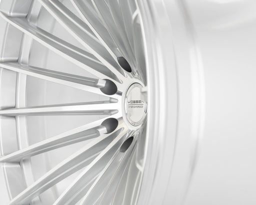 Vossen HFX - 4 Silver Polished 22x9.5 ET20 Offset 6x139.7 Bolt Pattern Deep Concave Wheels offroad accessory | Iron Ridge Offroad