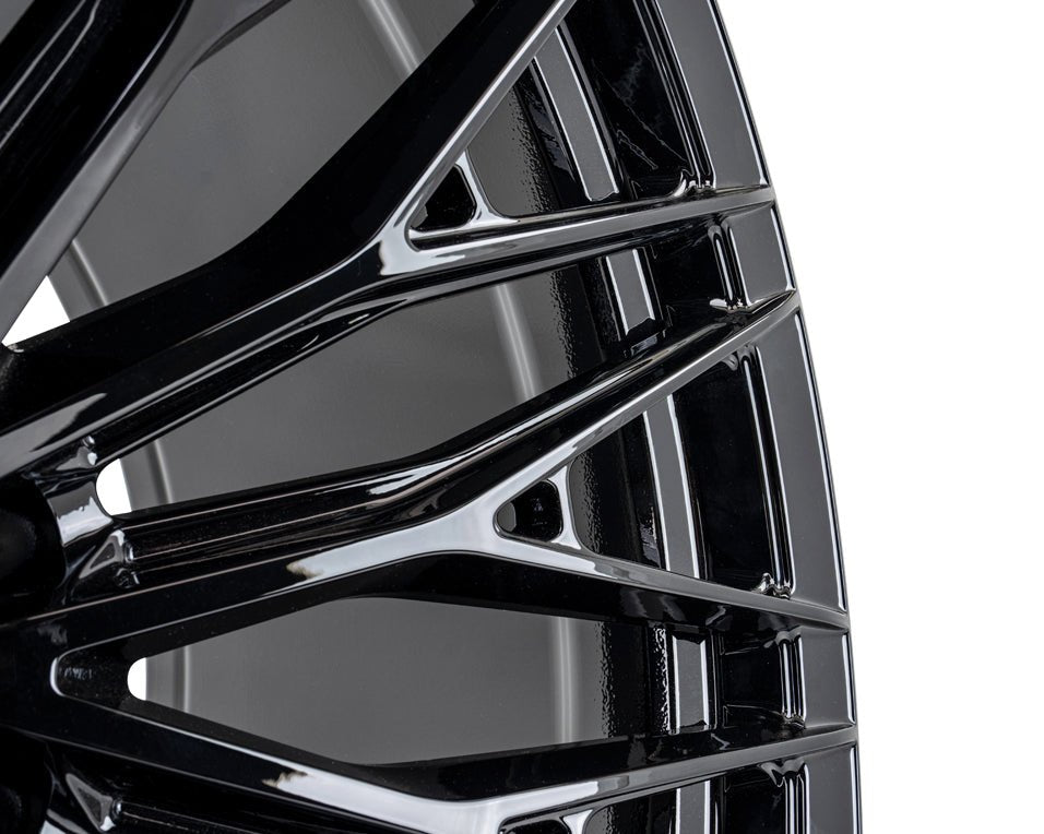 Vossen HFX - 6 Gloss Black 22x9.5 ET20 Offset 6x139.7 Bolt Pattern Deep Concave Wheels offroad accessory | Iron Ridge Offroad