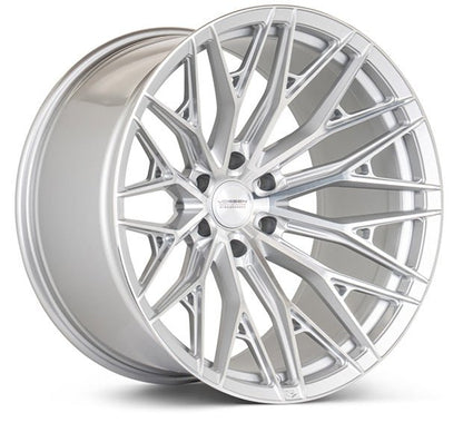 Vossen HFX - 6 Silver Polished 22x9.5 ET20 Offset 6x139.7 Bolt Pattern Deep Concave Wheels offroad accessory | Iron Ridge Offroad