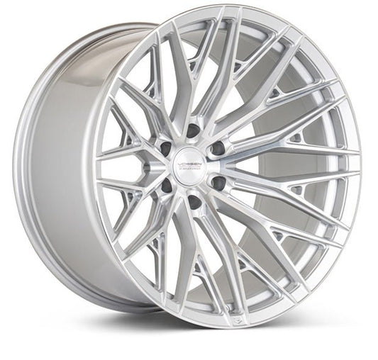Vossen HFX - 6 Silver Polished 22x9.5 ET20 Offset 6x139.7 Bolt Pattern Deep Concave Wheels offroad accessory | Iron Ridge Offroad