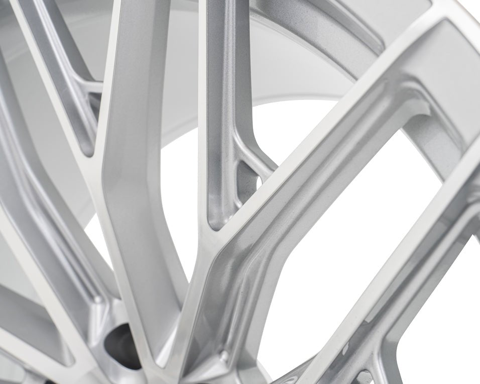 Vossen HFX - 6 Silver Polished 22x9.5 ET20 Offset 6x139.7 Bolt Pattern Deep Concave Wheels offroad accessory | Iron Ridge Offroad