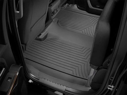 WeatherTech Rear FloorLiner | Chevrolet Silverado 1500 (19-23), GMC Sierra (19-23), Crew Cab, Black (4414365IM) Floor Mats offroad accessory | Iron Ridge Offroad