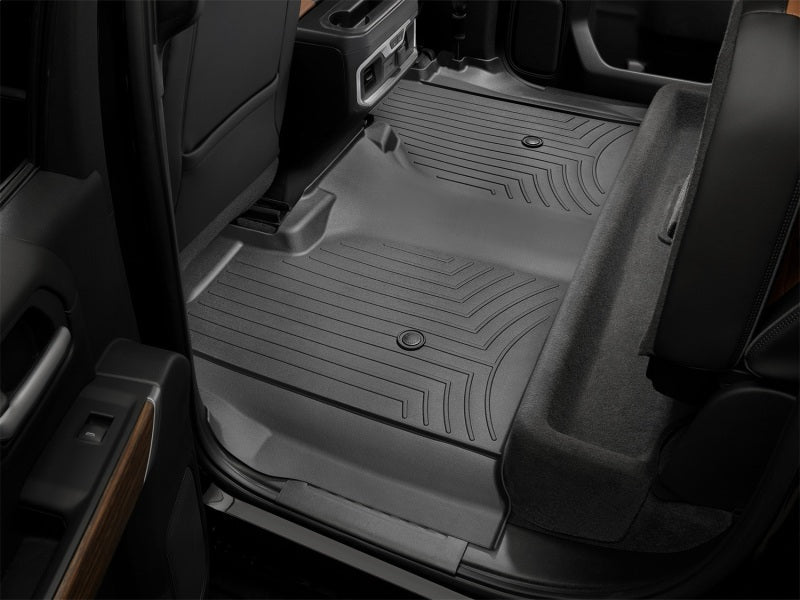WeatherTech Rear FloorLiner | Chevrolet Silverado 1500 Crew Cab (19-26) / GMC Sierra 1500 (19-26) (4414362) Floor Mats offroad accessory | Iron Ridge Offroad
