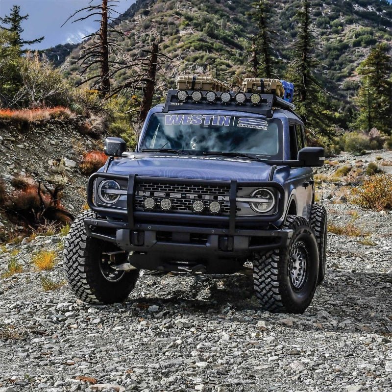 Westin 21 - 23 Ford Bronco (Excl. Bronco Sport)XTS Front Bumper Brush Guard for OEM Bumper - Tex Black Bumpers offroad accessory | Iron Ridge Offroad
