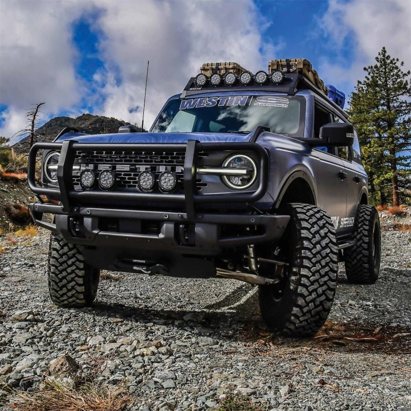 Westin 21 - 23 Ford Bronco (Excl. Bronco Sport)XTS Front Bumper Brush Guard for OEM Bumper - Tex Black Bumpers offroad accessory | Iron Ridge Offroad