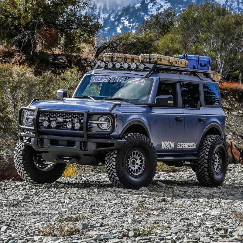 Westin 21 - 23 Ford Bronco (Excl. Bronco Sport)XTS Front Bumper Brush Guard for OEM Bumper - Tex Black Bumpers offroad accessory | Iron Ridge Offroad