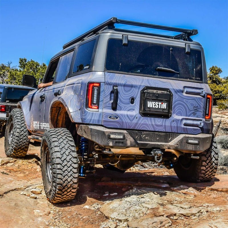 Westin Pro - Series Rear Bumper Textured Black - 2021+ Ford Bronco Bumpers offroad accessory | Iron Ridge Offroad