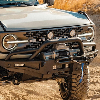 Westin XTS Round Bull Bar Texture Black - 2021+ Ford Bronco Bumpers offroad accessory | Iron Ridge Offroad